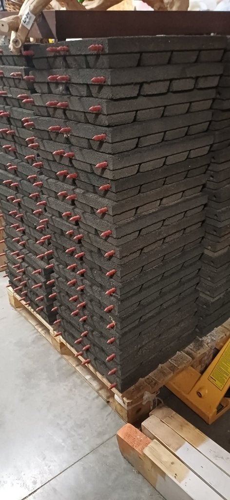 terras tegels, Ophalen, Rubber, Zo goed als nieuw, 10 m² of meer