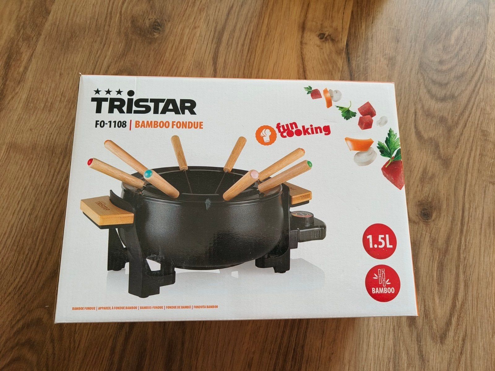 Tristar FO-1108 Bamboe Fondueset - NIEUW in originele doos!, Witgoed en Apparatuur, Gourmetstellen, Ophalen of Verzenden, Nieuw