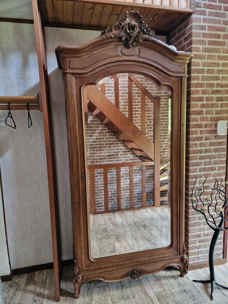 Grote houten spiegelkast 110 breed 250 hoog 50 diep, Ophalen of Verzenden