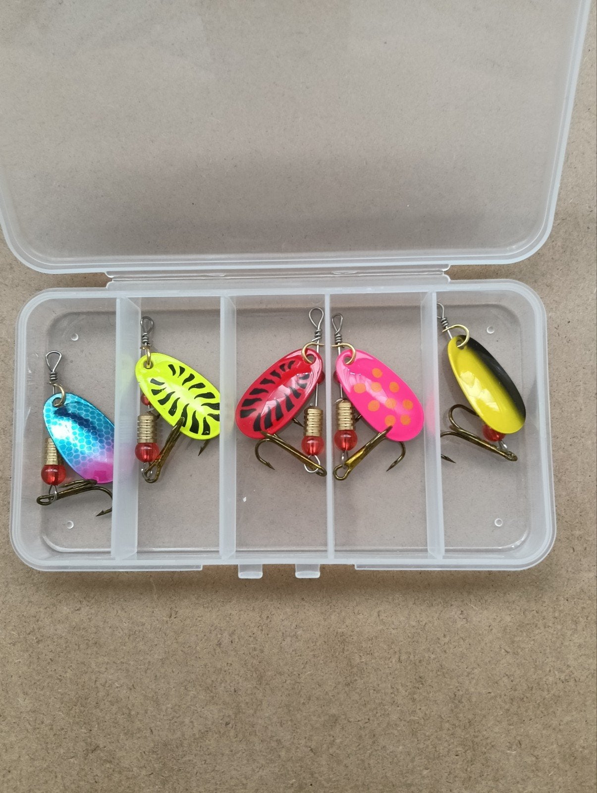 5 Spinners 3g - Uitdagende Kleuren voor Roofvissen, Verzenden, Nieuw, Overige typen