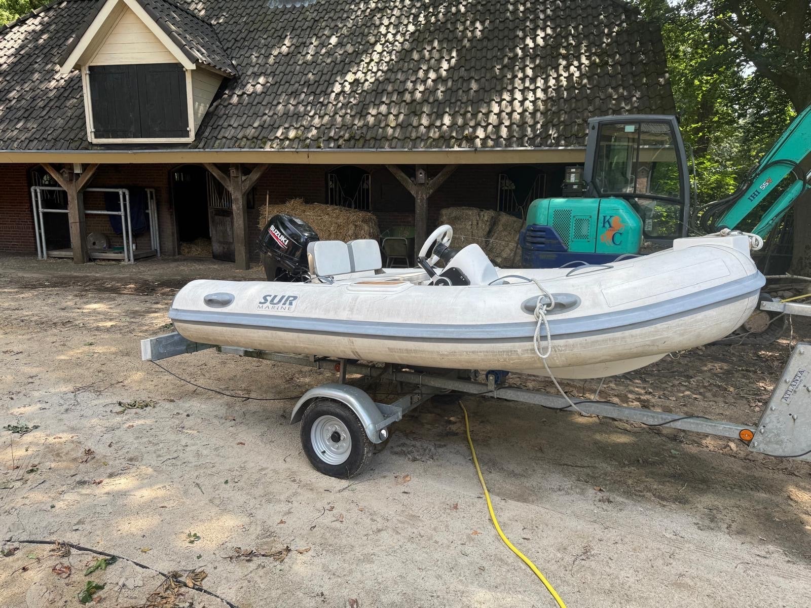 Rubberboot met Suzuki 20 pk buitenboordmotor, Ophalen, Overige merken, Gebruikt, Inclusief motor