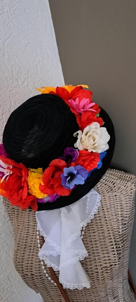 Bloemen hoed, Kleding | Dames, Carnavalskleding en Feestkleding, Ophalen of Verzenden, Carnaval