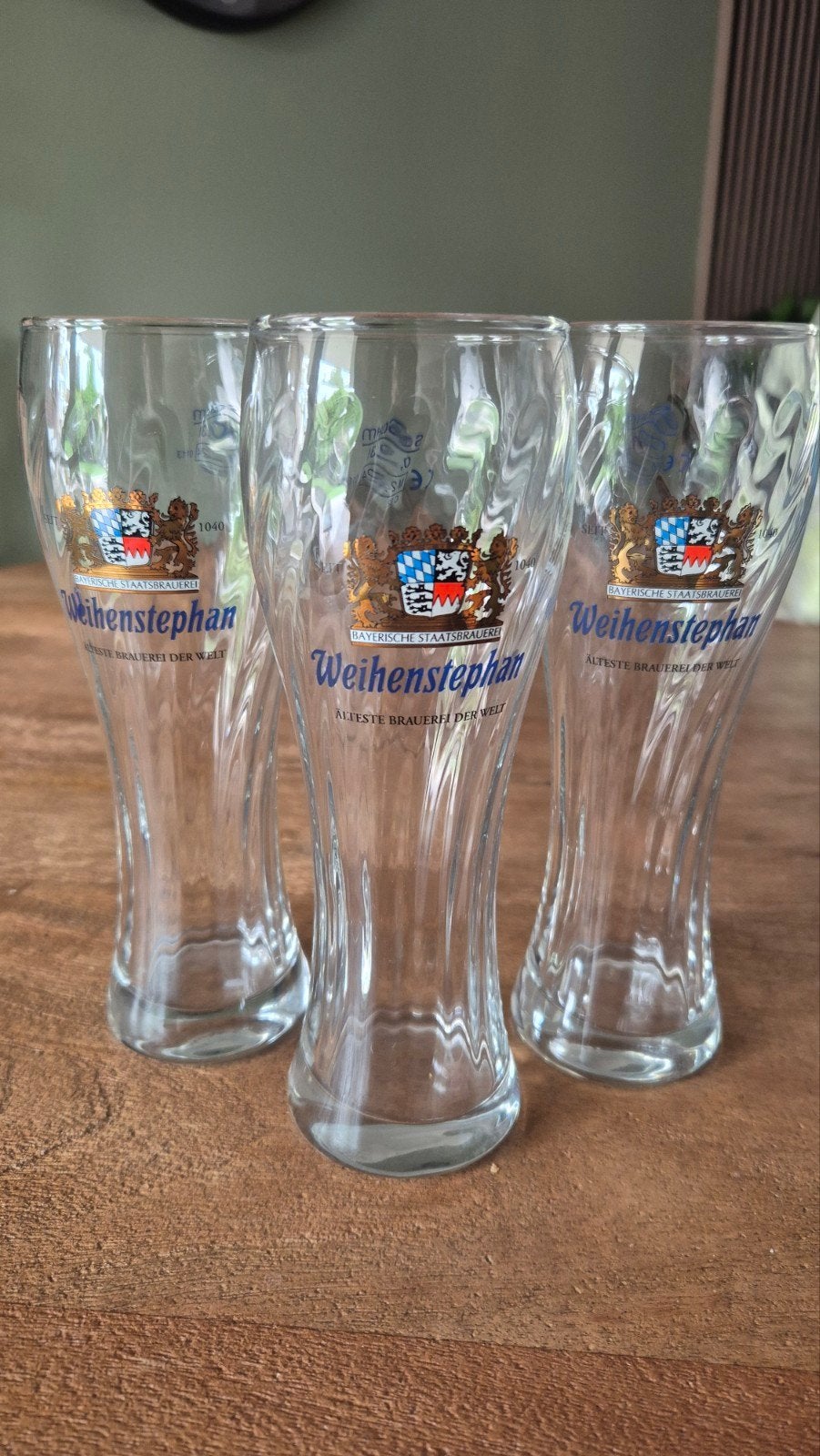 3x Weihenstephan bierglazen - Zo goed als nieuw, Ophalen of Verzenden, Zo goed als nieuw, Meerkleurig, Overige merken