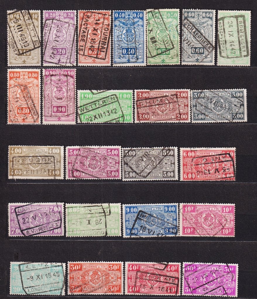 België Spoorwegzegels 1941 TR236-TR259 gestempeld, Ophalen, Gestempeld, Treinen, Gestempeld