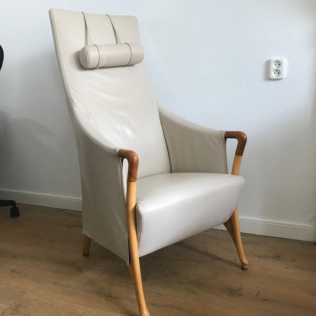 Giorgetti Progetti 64240 Highback chair fauteuil  leer, Gebruikt, Ophalen of Verzenden, Nvt, Nvt