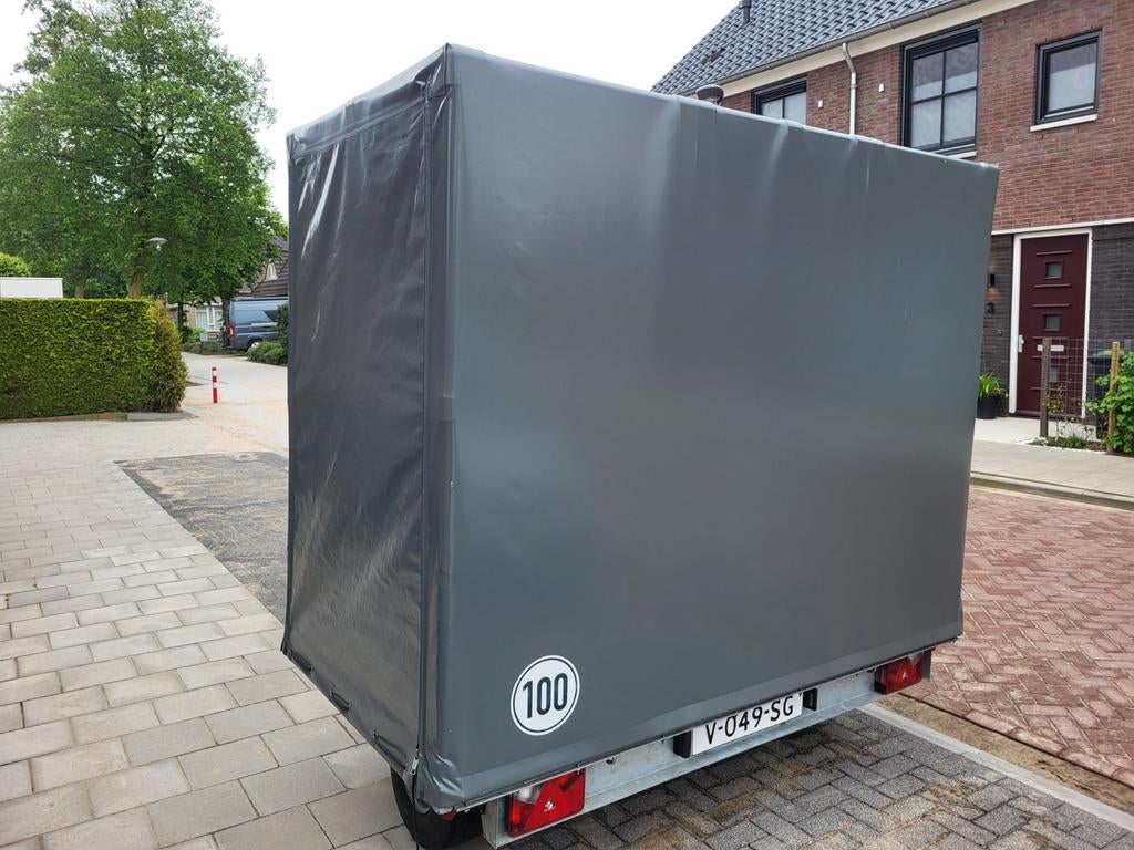 Dichte motor/ mp3 trailer aanhangwagen plateau shorty/kort, Ophalen, Alko, Zo goed als nieuw, Info@bartbus.nl
