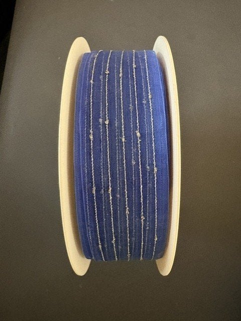 lint op rol kleur blauw zilver knutselprojecten en decoratie, Ophalen of Verzenden, Nieuw, Lint, Band of Elastiek