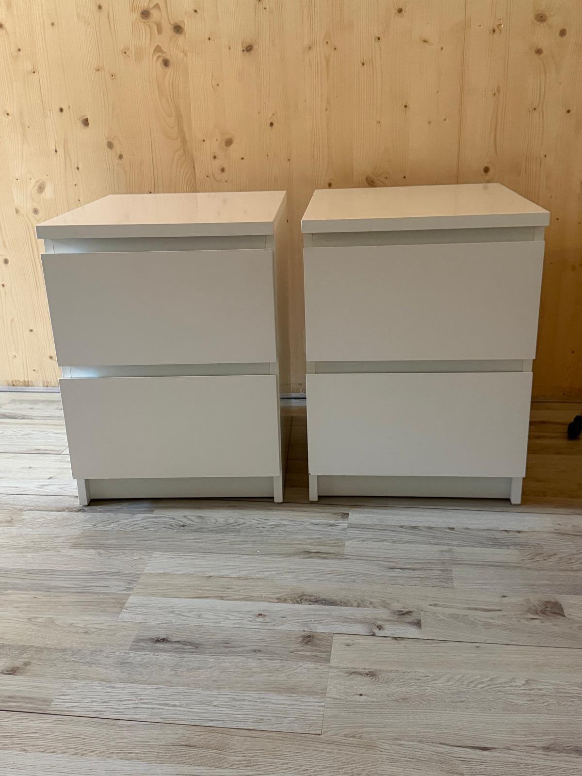 witte ladekasten – bijna nieuw – 2 lades – set