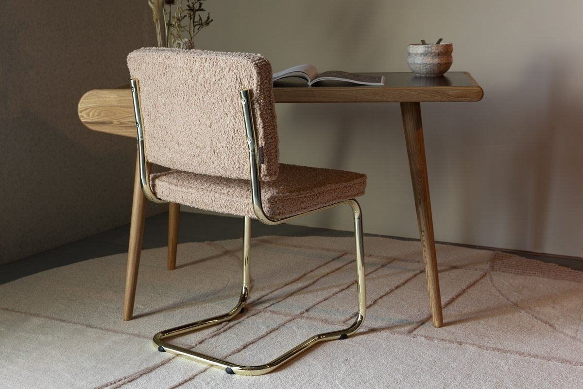 6x Zuiver Teddy Kink Eetkamerstoel Roze met gouden buisframe, Huis en Inrichting, Ophalen, Nieuw, Overige kleuren, Vijf, Zes of meer stoelen
