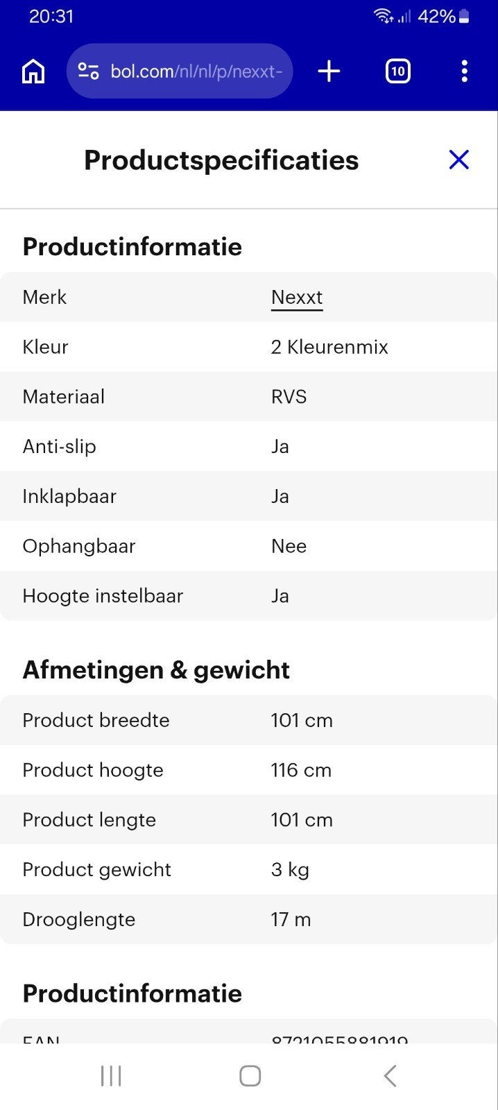 draaiend droogrek, wasrek, Ophalen, Zo goed als nieuw, Droogmolen