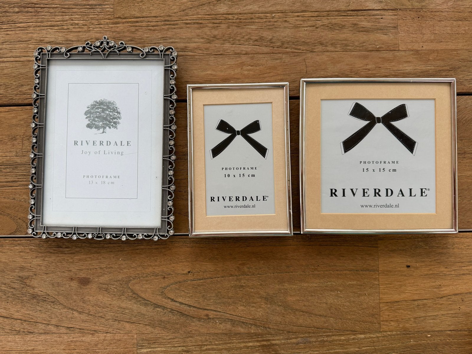 3 Riverdale fotolijstjes, zilverkleurig, Gebruikt, Ophalen of Verzenden, Fotolijst, Met glas
