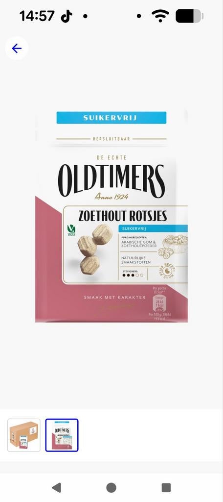Oldtimers zoethoutdrop zoethoutrotsjes  snoep drop, Ophalen of Verzenden