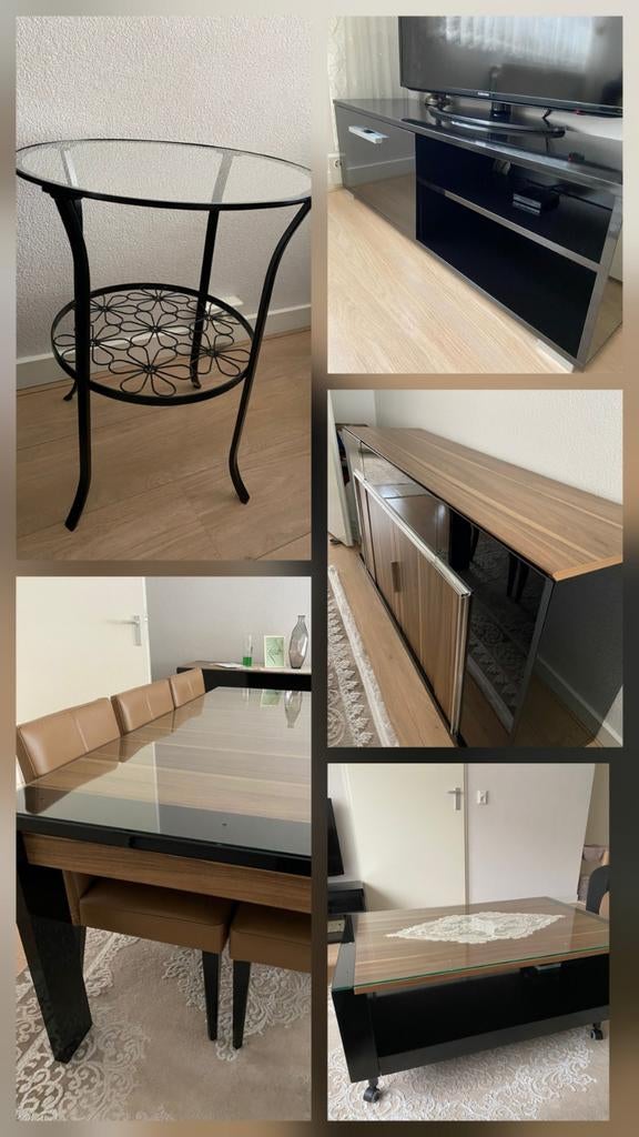 Complete meubelset:Dressoir,eettafel,salontafel,tvkast,stoel, Huis en Inrichting, Kasten | Stellingkasten, Ophalen