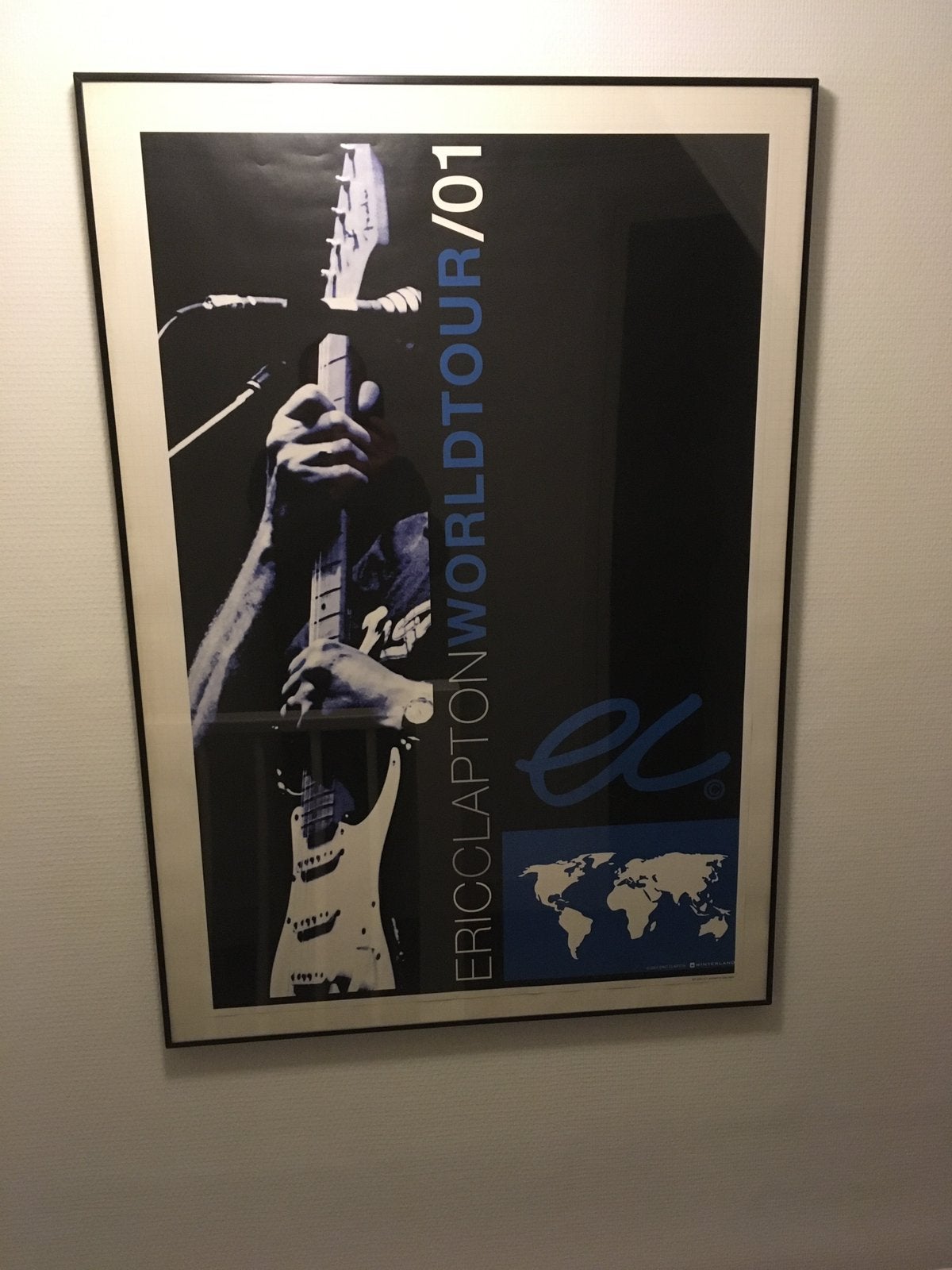 Eric Clapton concertposter World Tour 2001, Ophalen of Verzenden, Zo goed als nieuw, Poster, Artwork of Schilderij