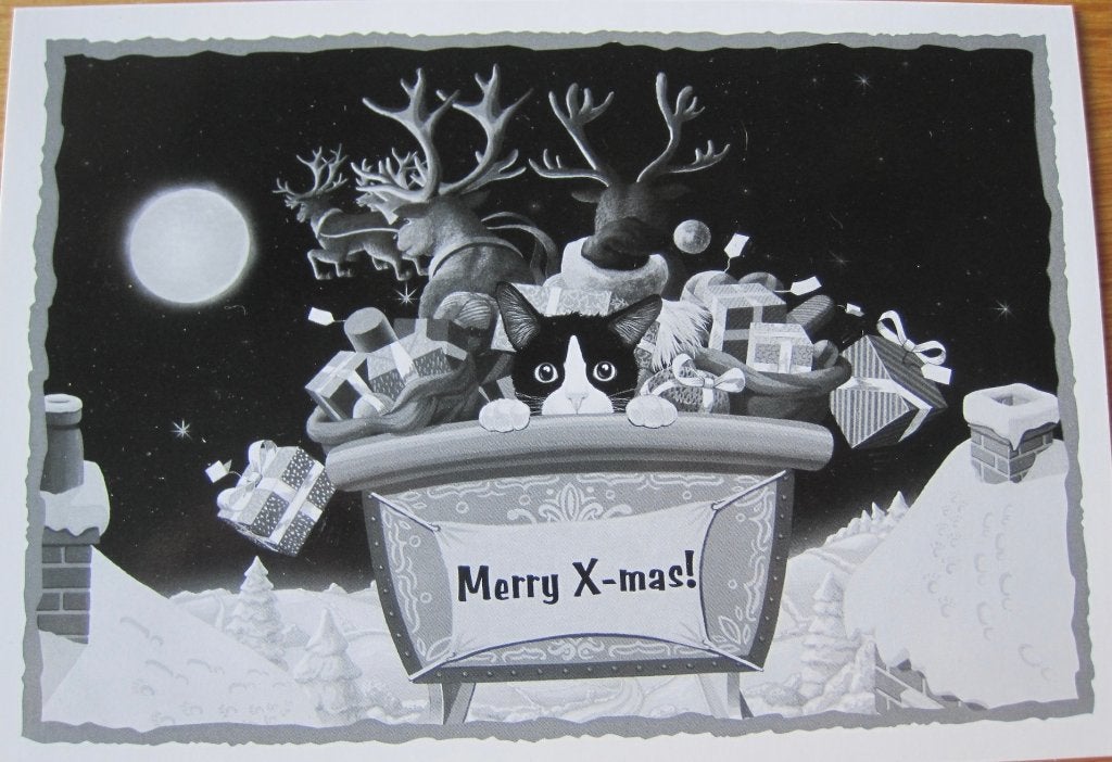 nieuwe kerstkaart van Felix in de arreslee, Verzenden, 1980 tot heden, Ongelopen, Overige thema's