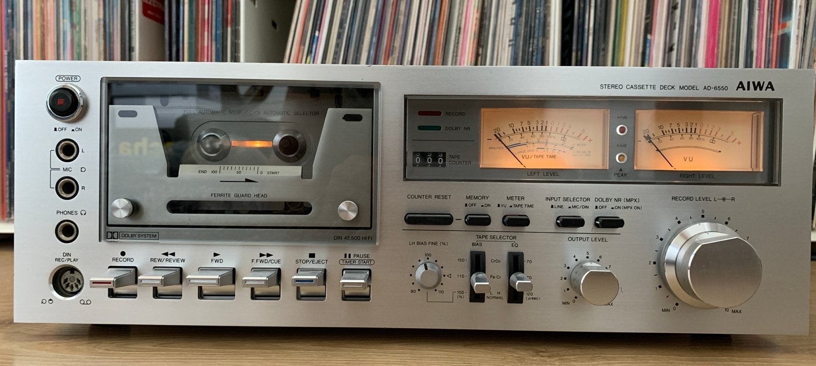 AIWA AD-6550 Stereo Cassettedeck - Vintage Hifi, Ophalen, Enkel, Overige merken, Tape counter