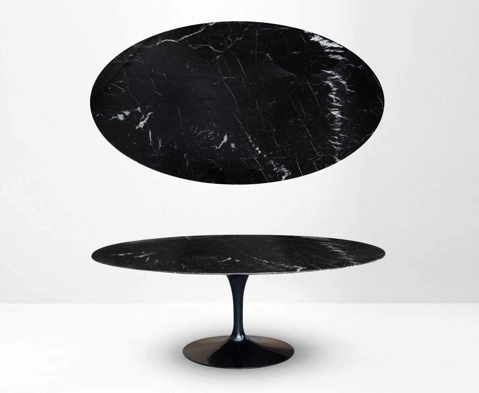 Orig. ovale Knoll Tulip (198x121) Nero Marquina (+Ronde), Huis en Inrichting, Tafels | Eettafels, Ophalen of Verzenden, Rond, 100 tot 150 cm