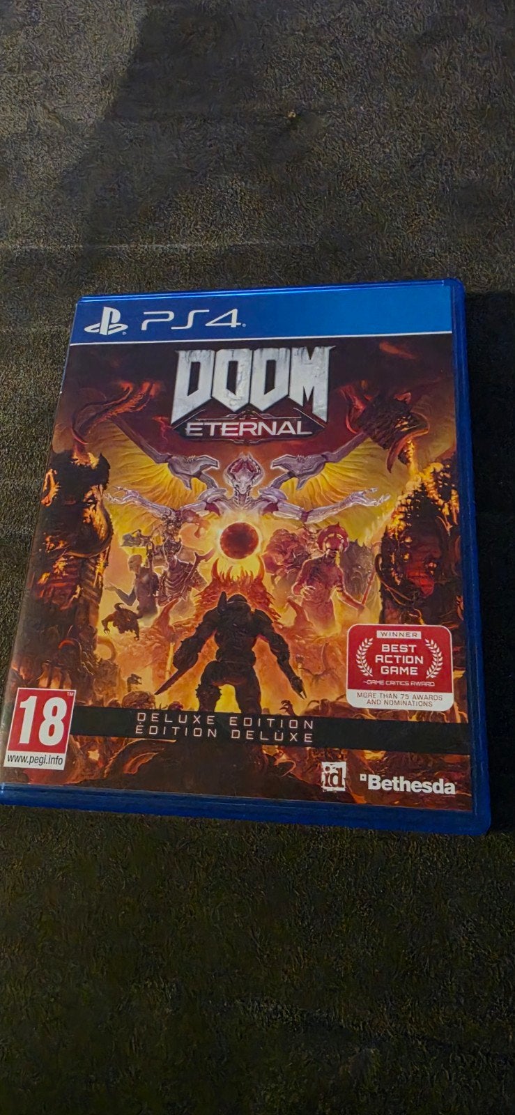 Doom Eternal Deluxe Edition PS4, Spelcomputers en Games, Online, Vanaf 18 jaar, Shooter, 1 speler