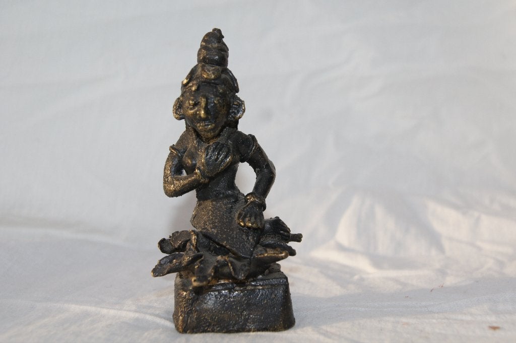 Zittende Godheid   ( Brons, Ophalen of Verzenden, Brons, Beeld