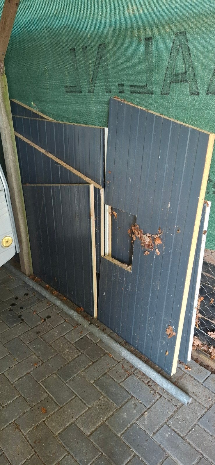 Partij sandwichpanelen - diverse maten, Ophalen, 4 tot 8 cm, Minder dan 5 m²