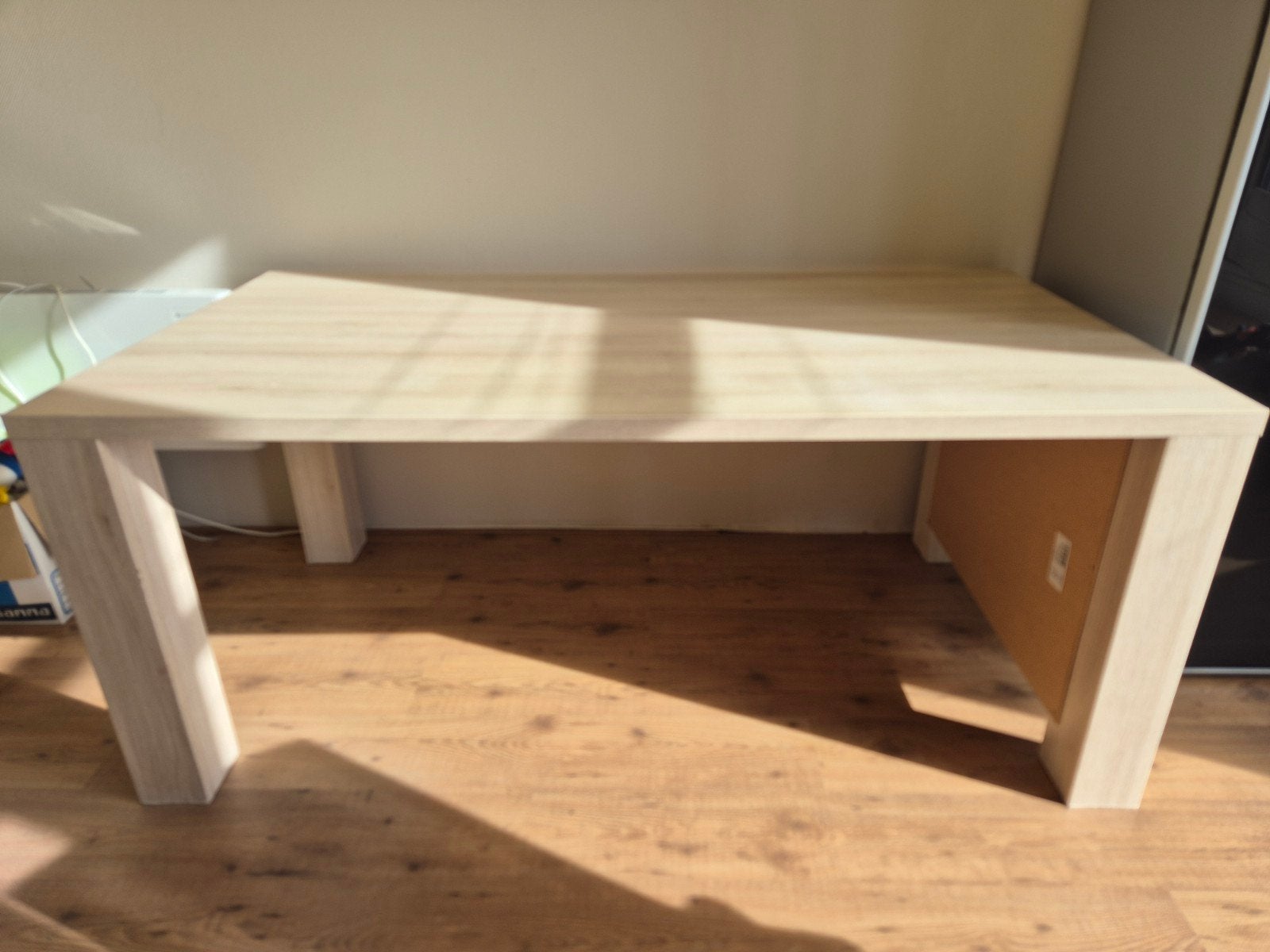 Grote eettafel 200x100cm, licht eiken fineer, Ophalen, Gebruikt, 100 tot 150 cm, 200 cm of meer