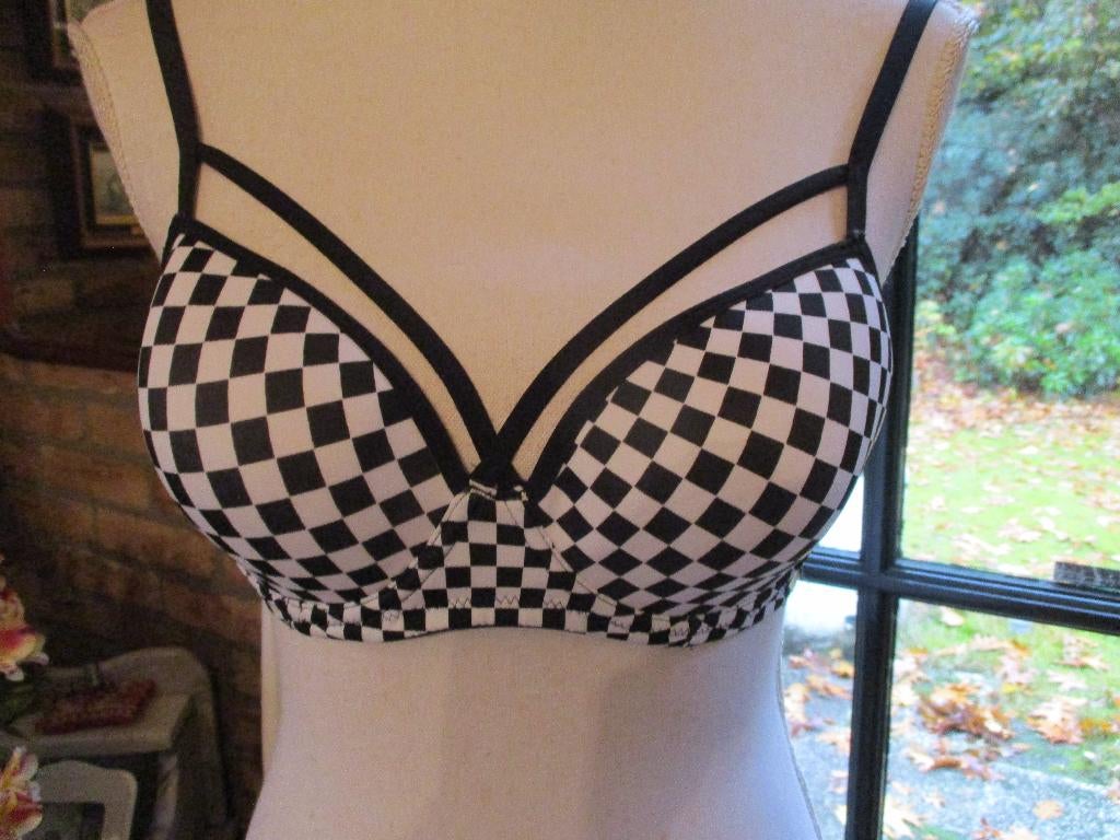 mj/SAPPH/bh maat 85 B met beugel/zwart/wit, Sapph, Verzenden, Zwart, BH
