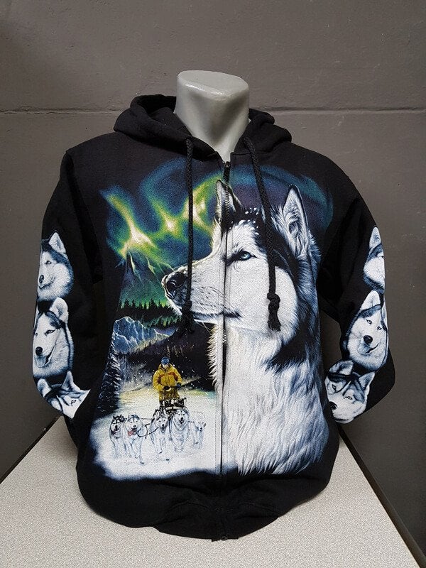 Zwart vest, Husky, slede honden, printvest, Ophalen of Verzenden, Nieuw, Overige maten, Zwart