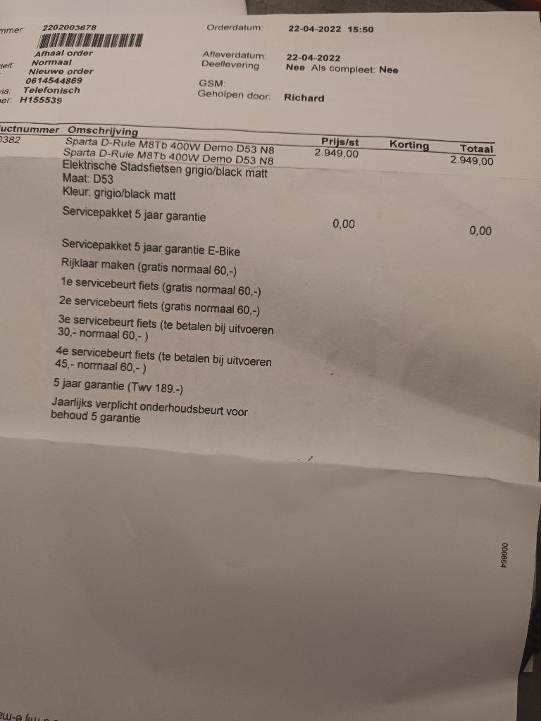 elektrische fiets, Ophalen, Sparta, Gebruikt, 51 tot 55 cm