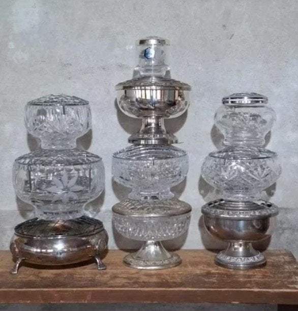 Oude vintage rozenbowl rozensteker, Ophalen of Verzenden