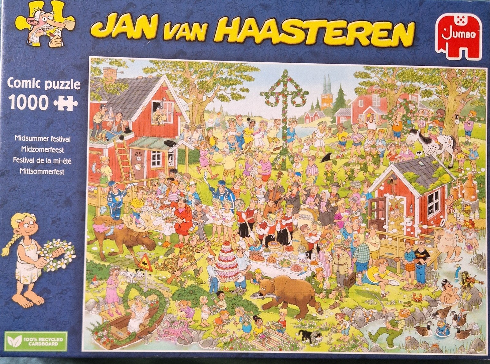 Jan van Haasteren Midzomerfeest 1000 stukjes puzzel, Ophalen of Verzenden, 500 t/m 1500 stukjes, Zo goed als nieuw, Legpuzzel