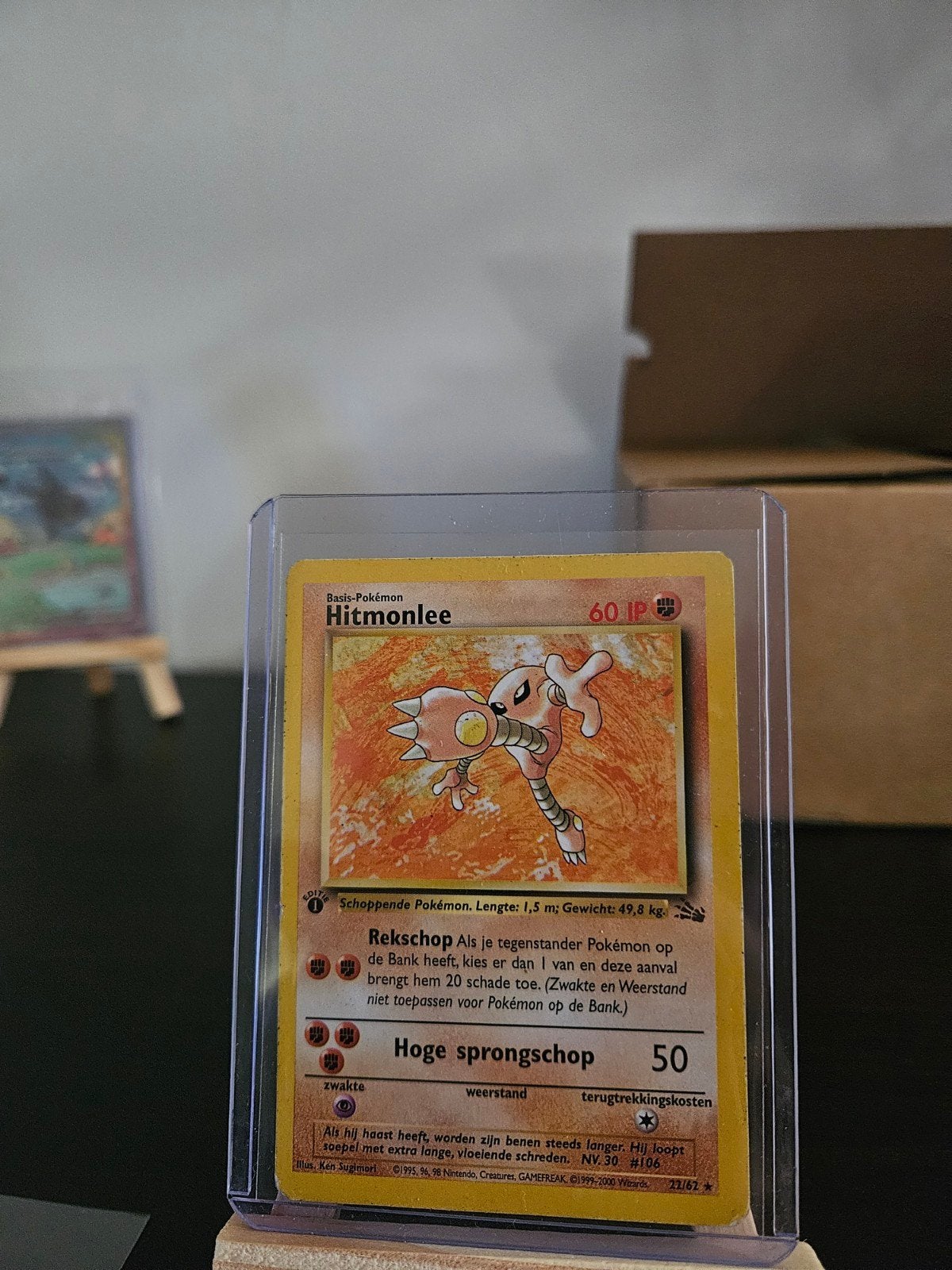 Hitmonlee fossil 1e edition 22/62 Nederlands, Ophalen of Verzenden, Zo goed als nieuw