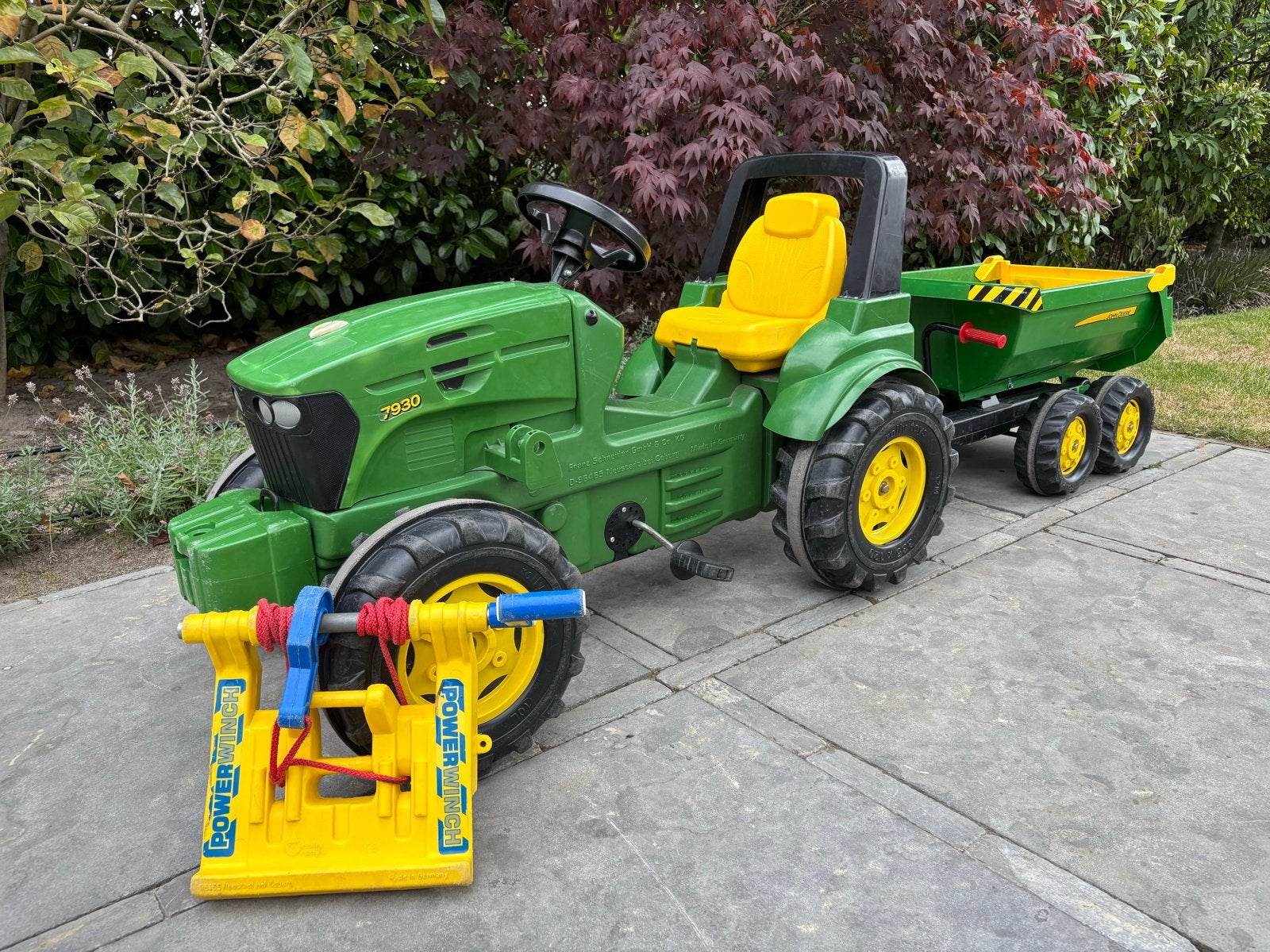 John Deere 7930 traptrekker met kar, lier en frontgewicht, Ophalen, Gebruikt, Trapvoertuig