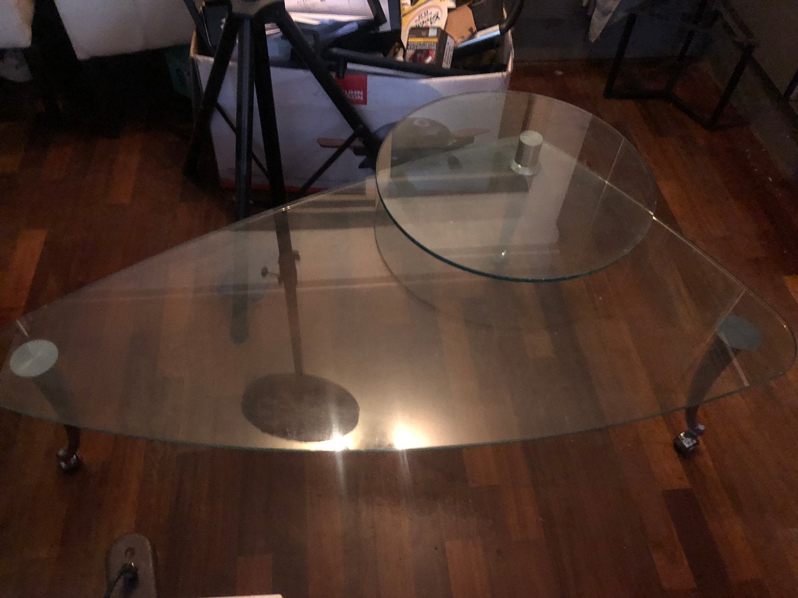 Design glazen salontafel, Rolf Benz, Ophalen, Gebruikt, Glas, Overige vormen