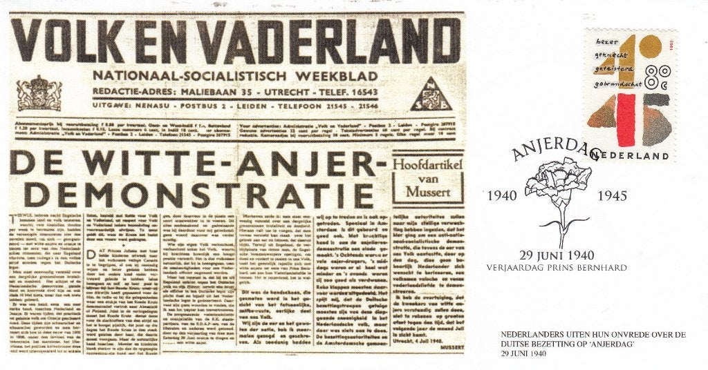Nederland- P4.21.9- 1995- De Witte Anjer Demonstratie- Envel, Verzenden, Envelop