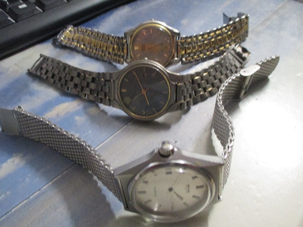 3 x 1 prisma bleuline 2 seiko,s clasique en titanium.v.af€50, Sieraden, Tassen en Uiterlijk, Horloges | Antiek, Seiko, Staal, Polshorloge