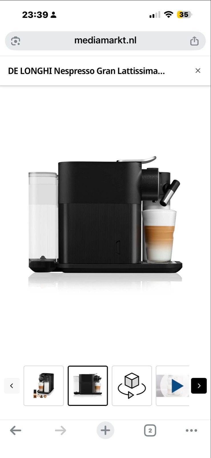 Nespresso Gran Lattissima koffiezetapparaat - Werkt goed, Witgoed en Apparatuur, Koffiemachine, Ophalen of Verzenden, Zo goed als nieuw