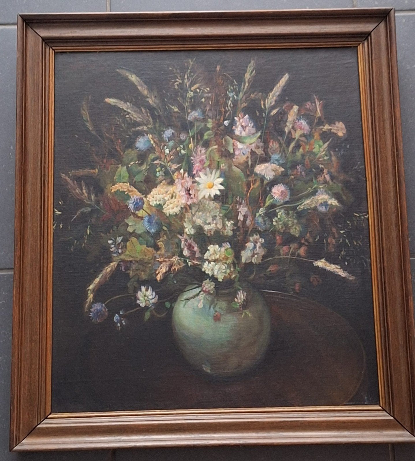 Schilderij Theo van Delft Jansz. 1914 - Bloemenstilleven, Bloemen, Doek, Ophalen of Verzenden, Klassiek
