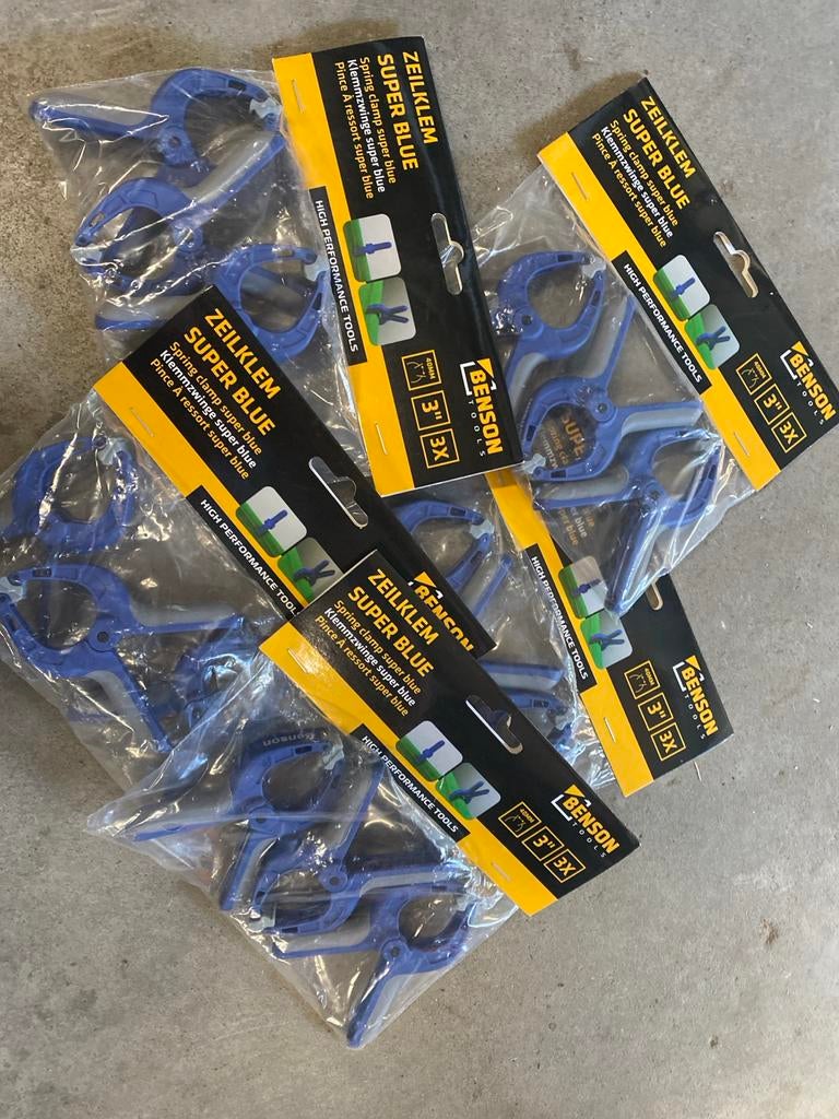 5x Nieuwe Zeilklemmen Super Blue - Benson Tools, Onbekend, Nieuw, Ophalen of Verzenden, Onbekend