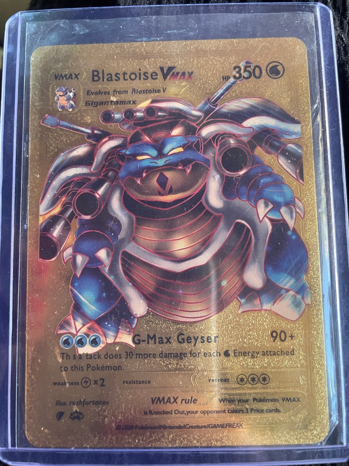 Pokémon VMAX Gouden Kaarten - Blastoise & Grimmsnarl, Ophalen, Zo goed als nieuw, Meerdere kaarten, Foil