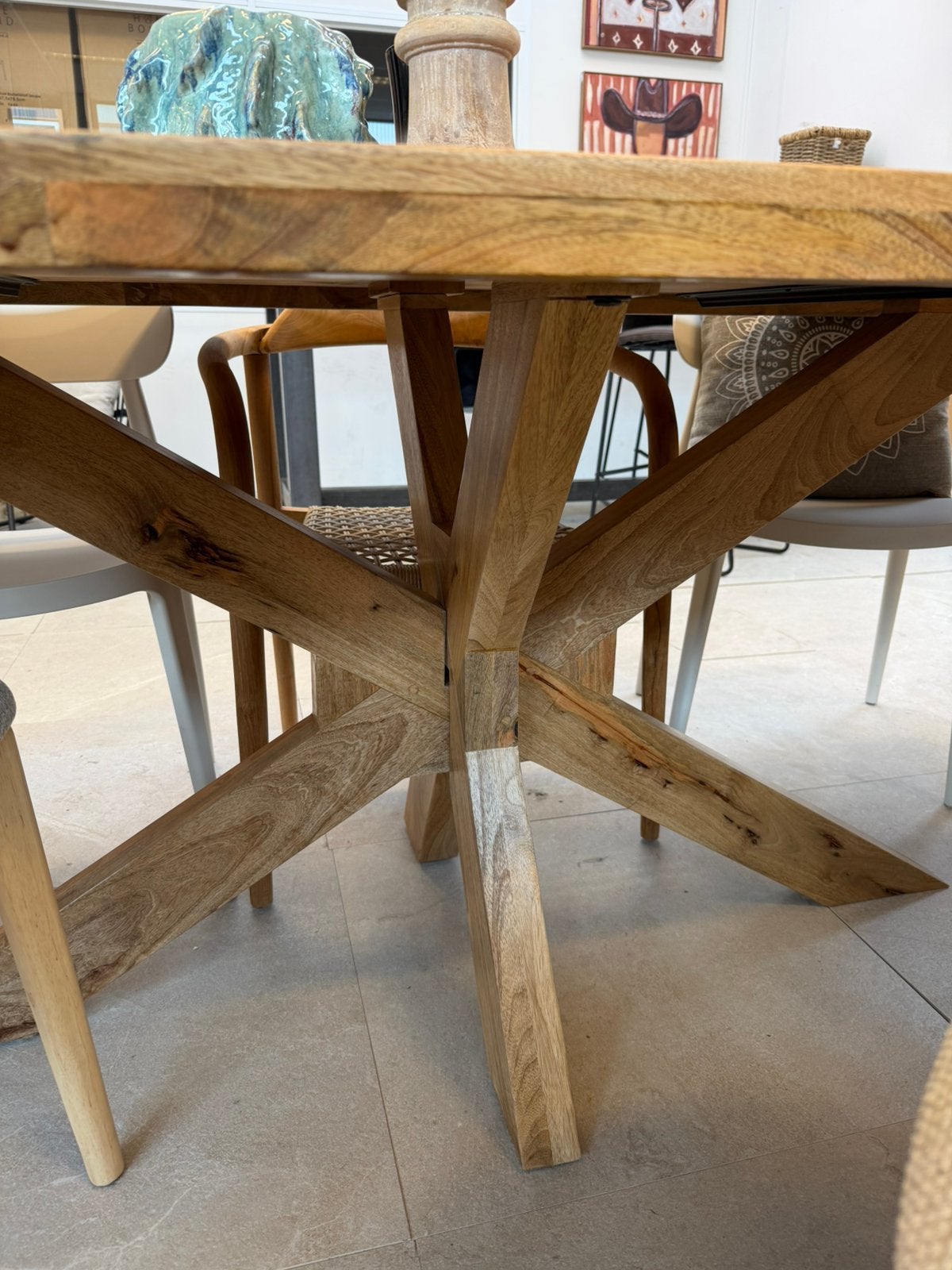 Magazijn leegverkoop eettafel deens ovaal mangohout matrix, Hout, Nieuw, Ophalen of Verzenden, Info@wkhome.nl