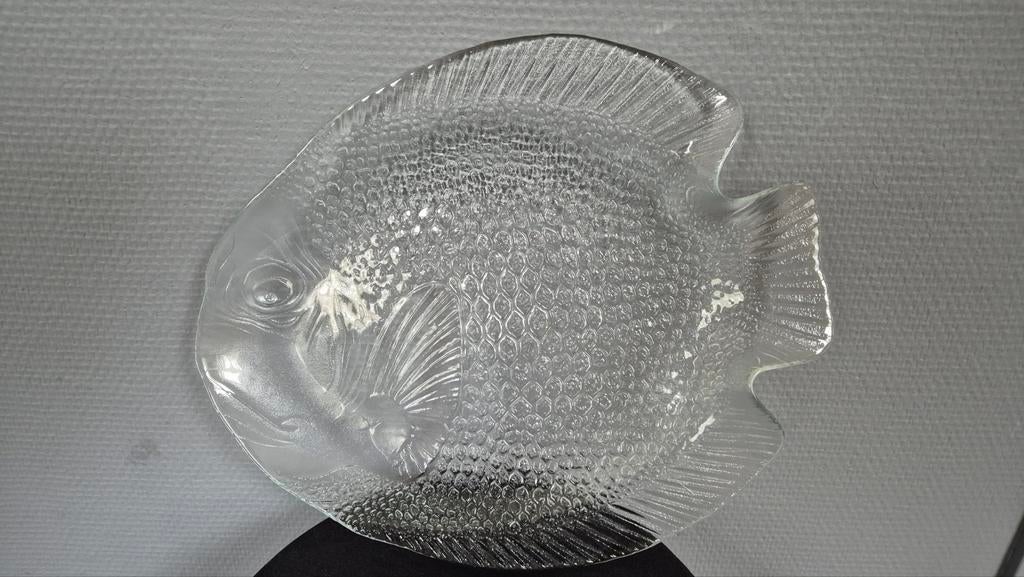 Grote glazen schaal vis visschotel hapjesschaal, Schaal, Ophalen of Verzenden, Overige vormen, Glas