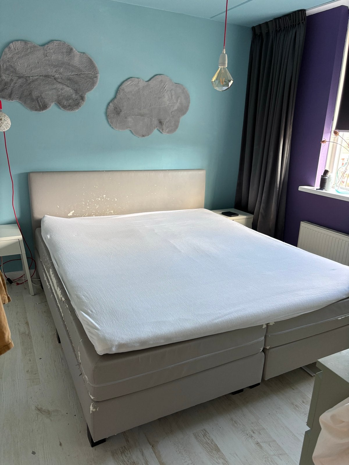 Tweepersoons boxspring 180x210 GRATIS, Overige materialen, Gebruikt, Tweepersoons, Ophalen of Verzenden