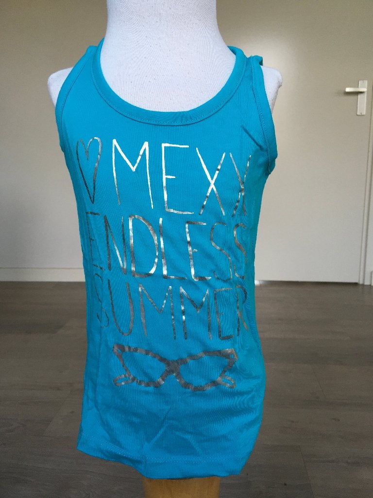 MEXX shirt / top blauw / zilver nieuwstaat maat 110 / 116 ZY, Kinderen en Baby's, Kinderkleding | Maat 110, Mexx, Meisje, Ophalen of Verzenden