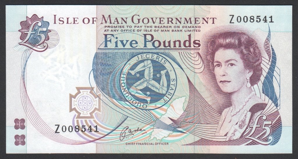 Isle of Man 5 Pounds 1987 Replacement, Verzenden, Overige landen, Los biljet