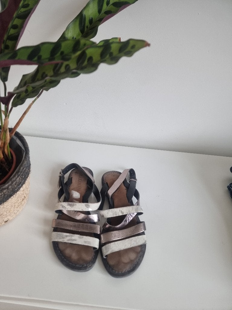 Sandaaltjes zilver, grijs, zwart, Overige kleuren, Marco Tozzi, Gedragen, Sandalen of Muiltjes