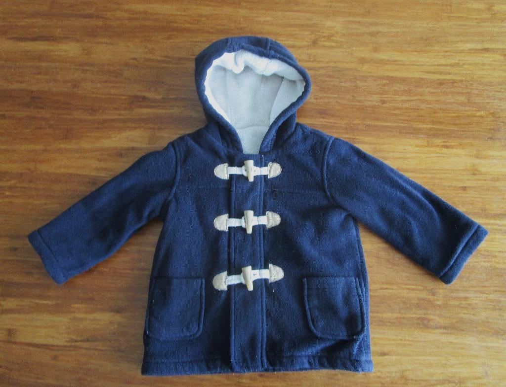 Marineblauwe Duffle Coat met Capuchon, 12–18 Maanden, Jongetje of Meisje, Ophalen of Verzenden, Zo goed als nieuw, Jasje