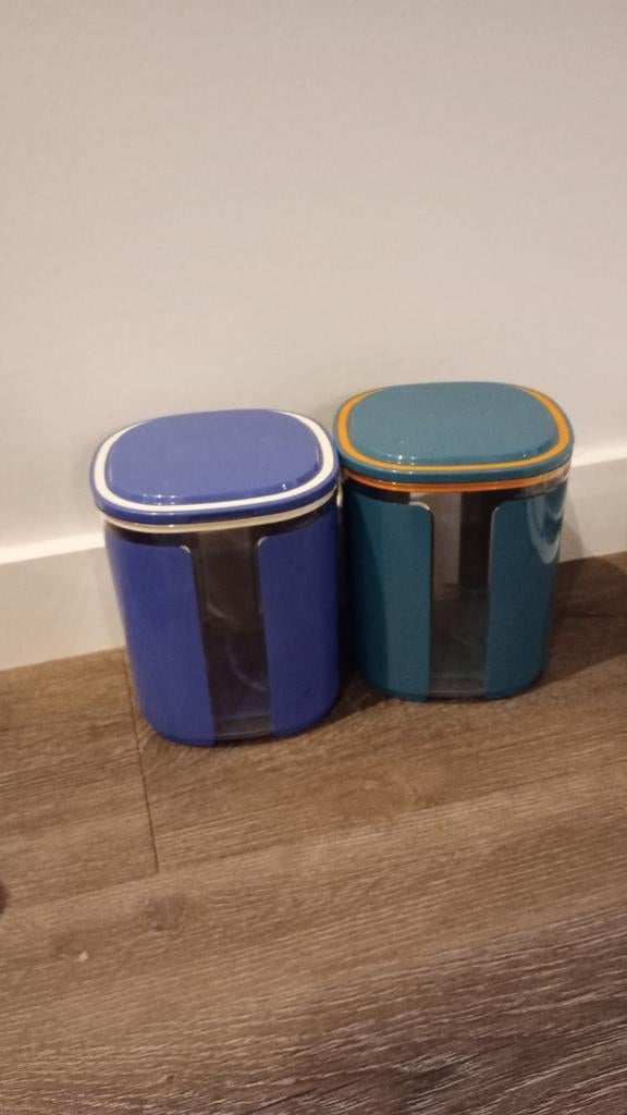 Tupperware voorraadbus 1,5 L, Ophalen of Verzenden, Gebruikt, Blauw, Bus of Trommel