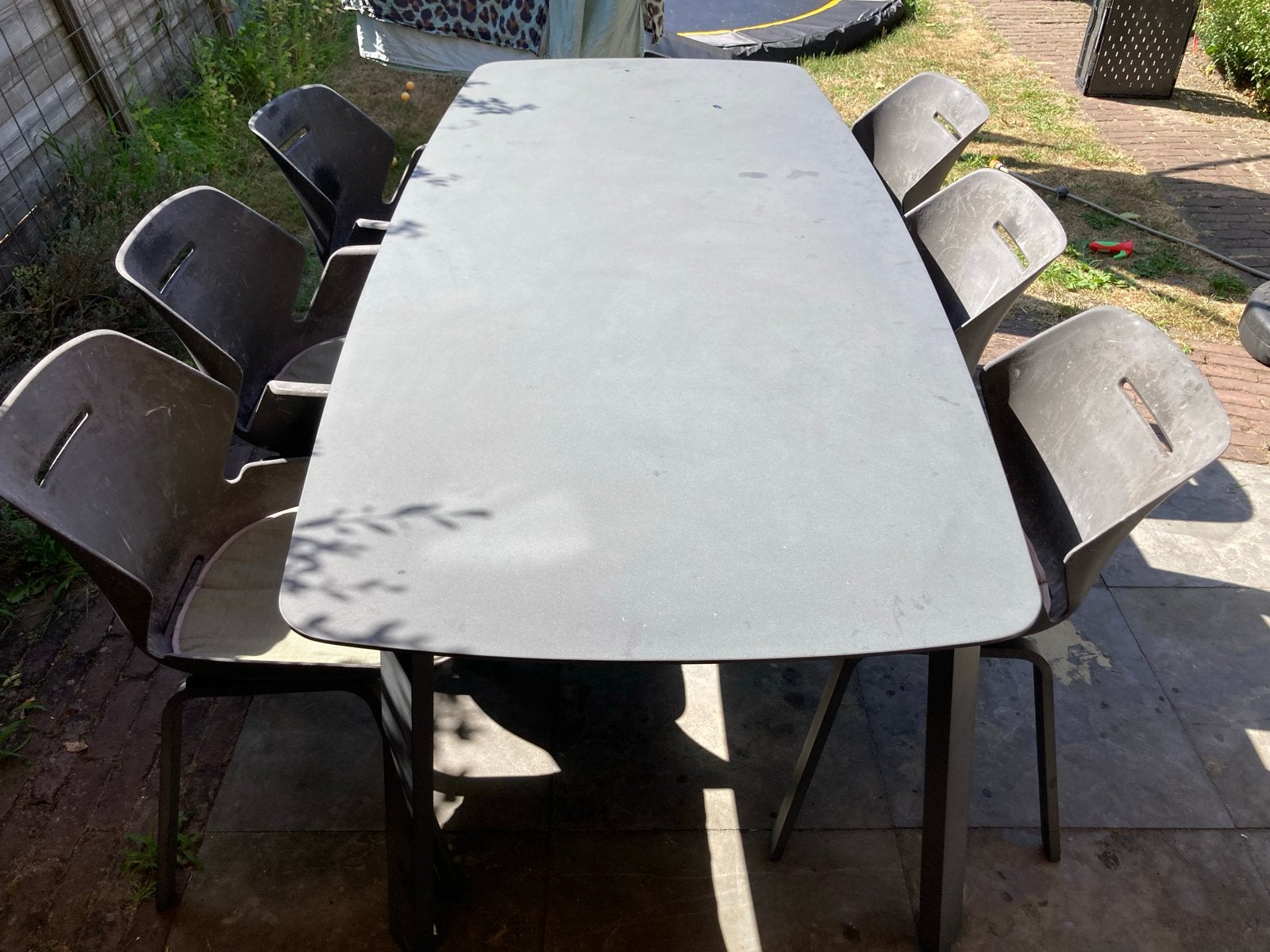 Life Tuinset met 6 stoelen | 220 x 100 cm | ca 5 jaar oud, Ophalen, Gebruikt, Eettafel, 6 zitplaatsen