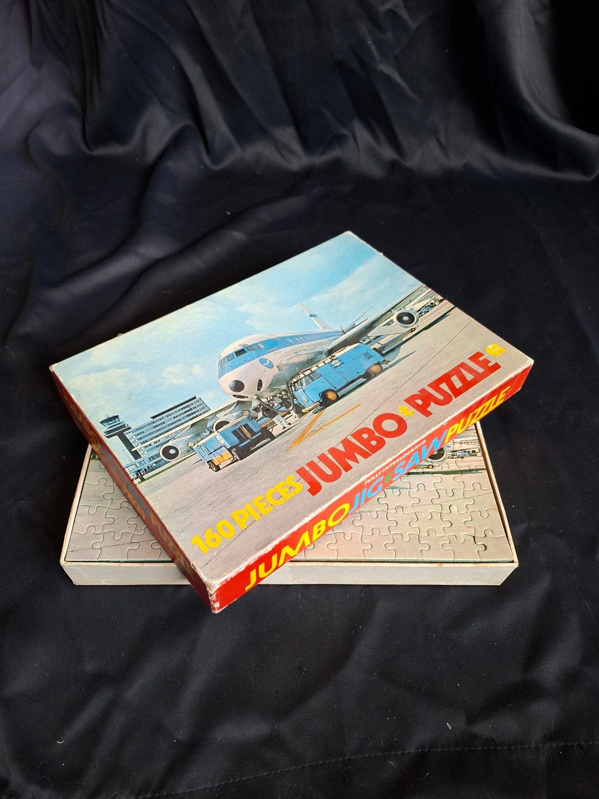 Jumbo Vliegtuig Puzzel 160 Stukjes - Vintage, Ophalen of Verzenden, Meer dan 50 stukjes, Gebruikt, 6 jaar of ouder