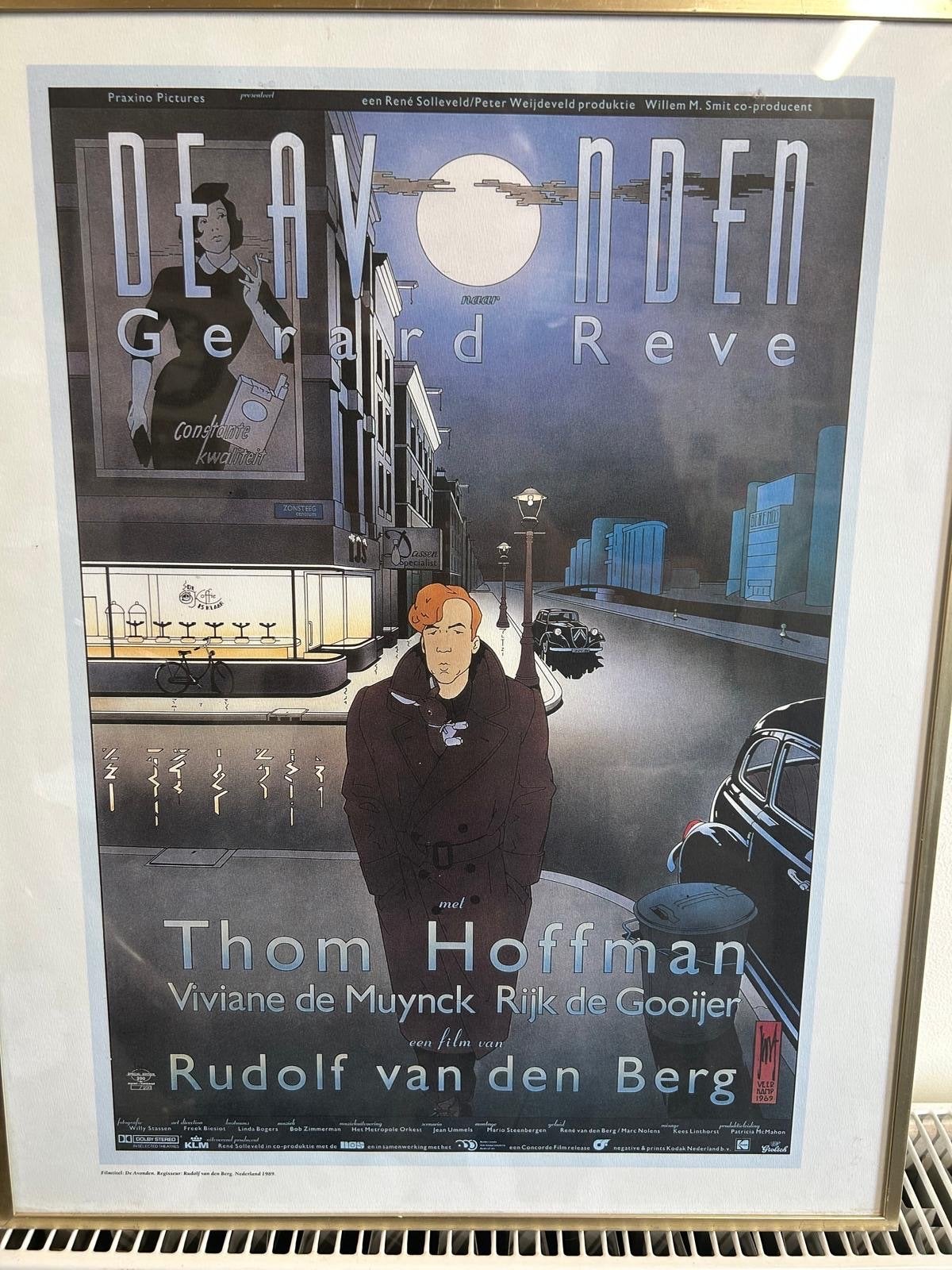Joost Veerkamp - De Avonden (Gerard Reve) Filmposter, Ophalen, Met lijst, A1 t/m A3, Film en Tv